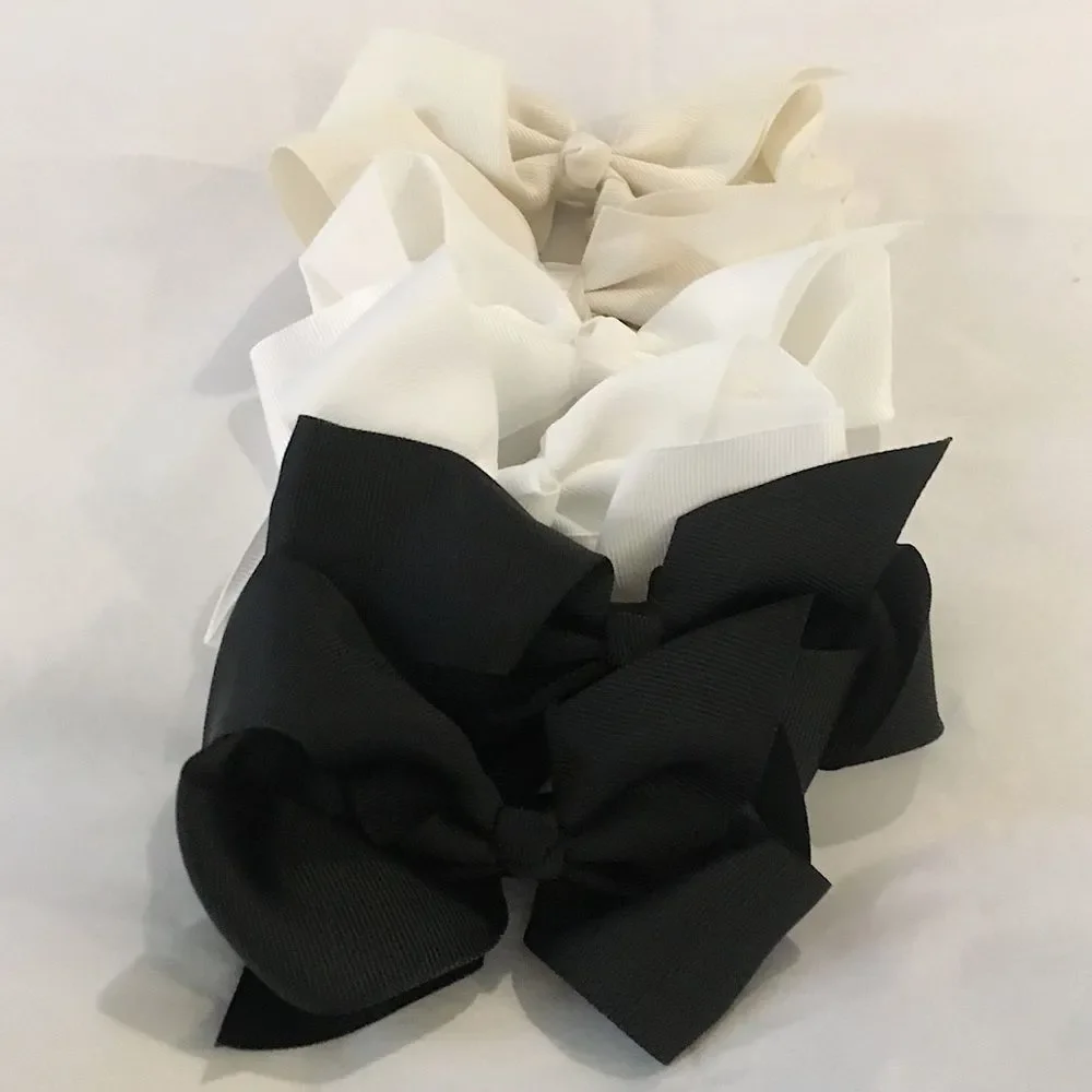 30 Rainbow Color Hair Bows - 4.5 inch Bows with Alligator Clips